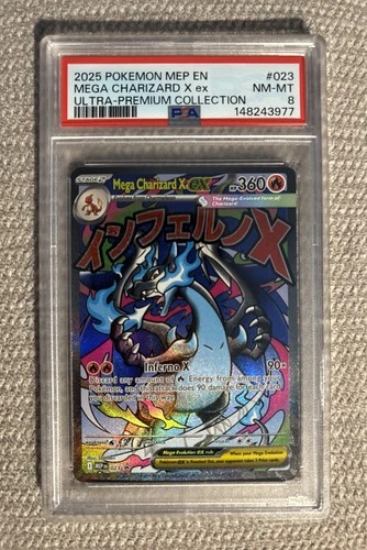 Mega Charizard X ex 023 Me: Mega Evolution Promo Holo PSA 8