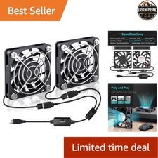 USB Computer Fan 60x10mm 5V 2 Pack Speed Control 3500 RPM DIY Cooling