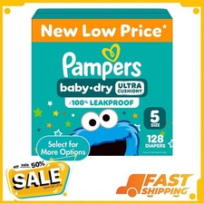 Pampers Baby Dry Diapers Size 5, 128 Count Select for More Options 