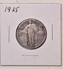 1925 Silver Liberty Standing Quarter 25 Cents US Coin Philadelphia