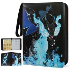 900 Card Pocket Binder 9 Pockets Trading Cards Album Folder - Super Charizard X