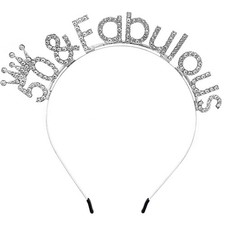 50th Birthday Headbands for Women, Gold Crown and Tiara Gift Sweet, 50th Birt...