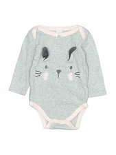 Baby Kiss Girls Gray Long Sleeve Bodysuit 3-6 Months