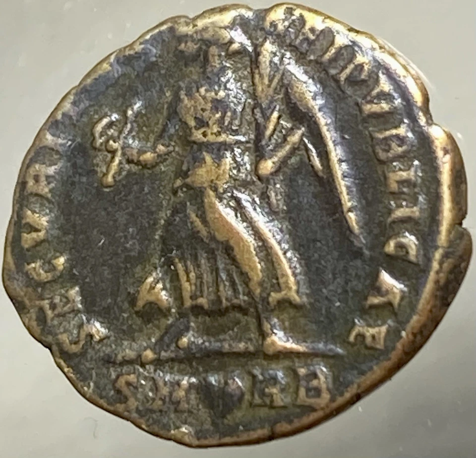 Genuine Ancient Roman Coin 364-375AD Emperor Valentine One Victory Securitas - Image 2 of 4