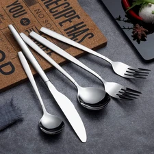 20 Piece Flatware Set for 4, Stainless Steel Silverware Set