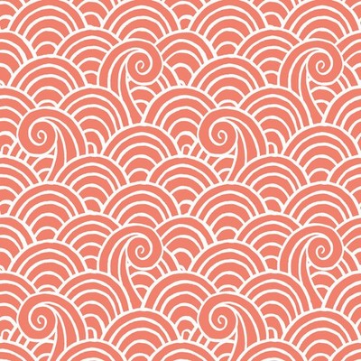 FD26306_Happy Wave Motif Coral red Fine Decor Wallpaper