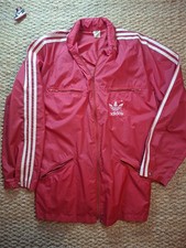 Vintage adidas Trefoil Nylon Jacket 80s 90s Red Hooded size - USA L