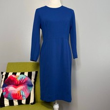J Crew Ponte Zip Three Quarter Sleeve Sheath Dress 4 Work Cocktail