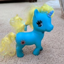 Vintage My Little Pony Blue Unicorn Gi-Go Wonderland, Blue Horn, 1981, March 16