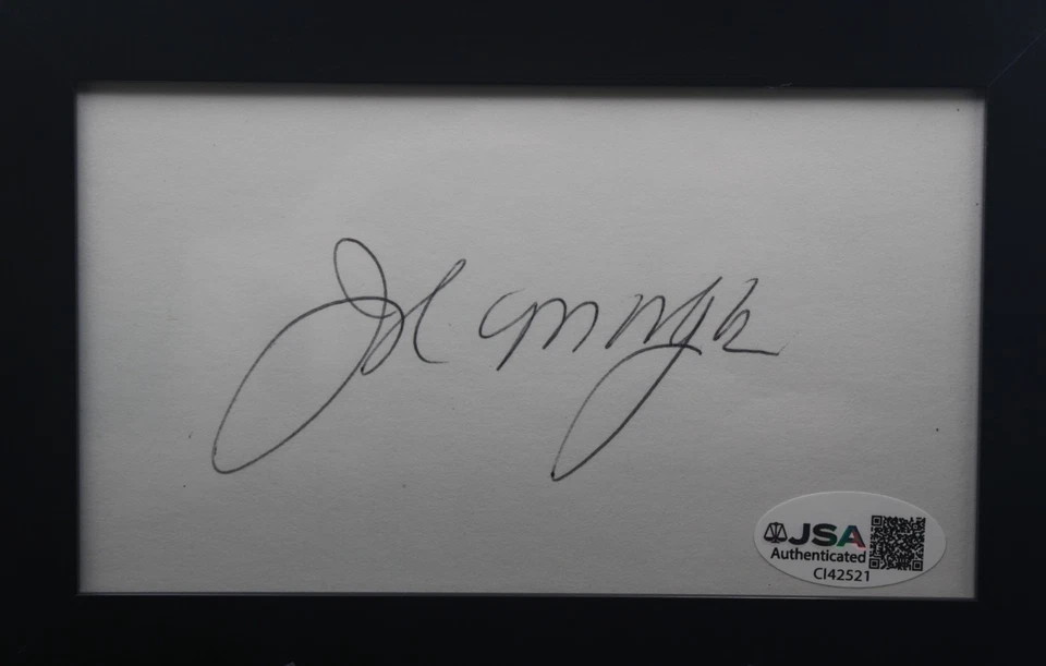 JOE MORGAN Signed Index Card JSA COA - FRAMED - JSA AUTHENTICATED - Image 3 of 3