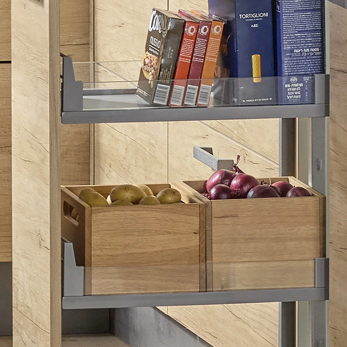Frontschienen-Set Für Dispensa Apothekerschrank – 1200–1600 Mm, Höhenverstellbar, 2 Stück – Von Kesseböhmer