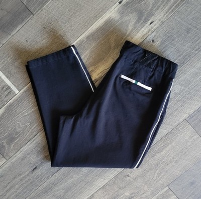 Fore All Player Performance Pants L Black White Stripe Stretch Casual Golf Chino