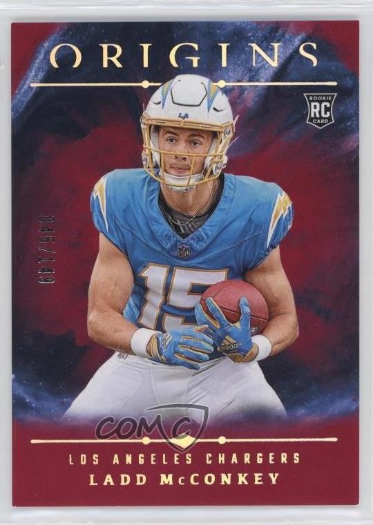 2024 Panini Origins Rookies Red /149 Ladd McConkey #139 Rookie RC