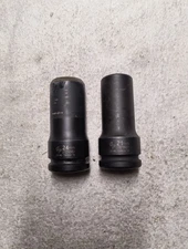  21 & 24 MM Deep Sockets Impact 12 Point 3/4 Drive Grey Pneumatic 