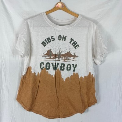 Dibs on the Cowboy Tee Women's Large Shyanne Western Ranch Rodeo Graphic