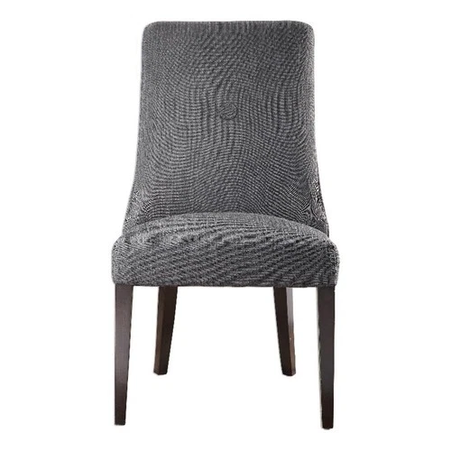 Uttermost Patamon Fabric Upholstered Dining Chair in Gray/Woodtone (Set of 2) - Picture 1 of 2