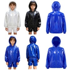 Kids Boys Raincoat Outdoor Sports Outerwear Outdoor Camping Hooded Jacket