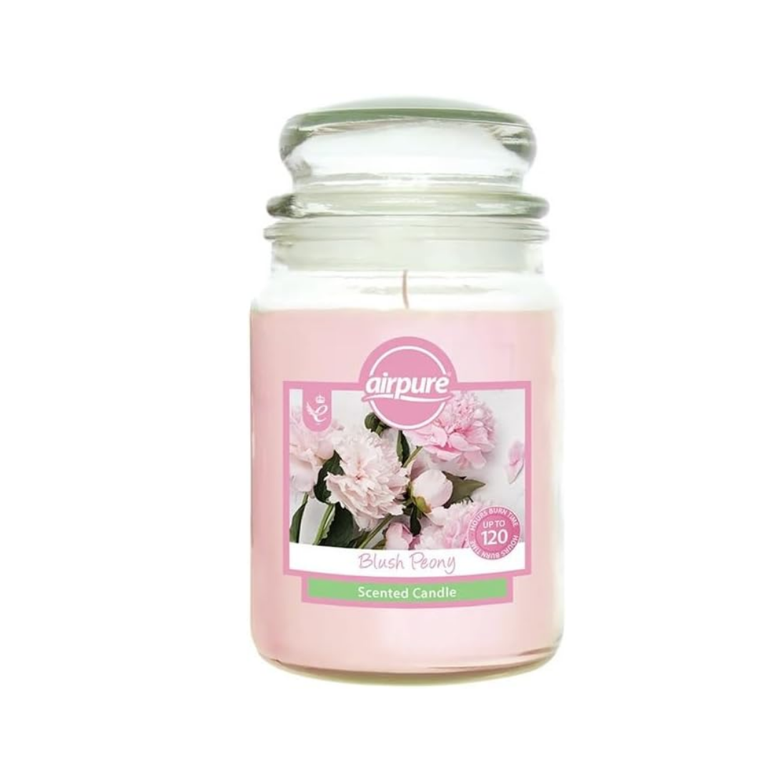 Airpure Blush Peony Scented Candle Jar Large for Home Décor 18 oz - Pack of 3 - Image 3