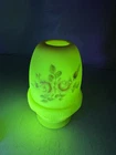 Fenton Burmese Satin Fairy Lamp Roses Uranium Glass Hand Painted Signed Gloria F