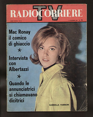 RADIOCORRIERE 49/1961 FARINON MORO ALBERTAZZI MAC RONAY MINE RUCCIONE FIORELLI