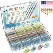 250Pcs Waterproof Solder Seal Sleeve Heat Shrink Butt Wire Connectors Terminals