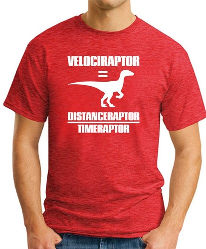 VELOCIRAPTOR = DISTANCERAPTOR / TIMERAPTOR T-SHIRT > Lustiges Geeky Nerdy Herren Oberteil - Bild 16 von 22