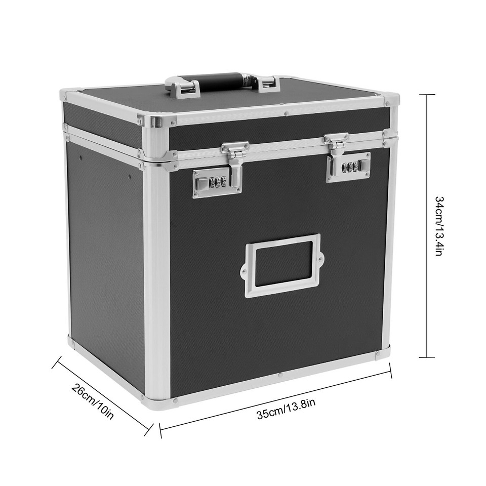 Portable Fireproof Document File Organizer Box Storage Filing