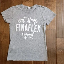 Finaflex Women's Eat, Sleep, Repeat Sexy Flex Gray Top Shirt - Size Small
