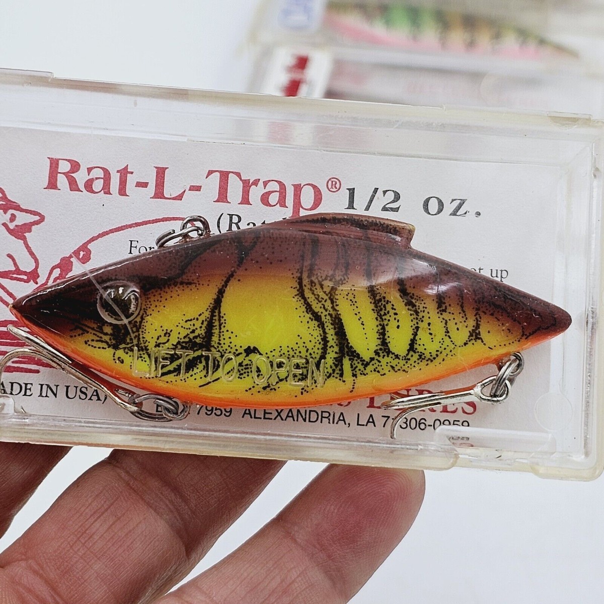 2 leurres vintage BILL LEWIS 1/2 oz RAT-L-TRAP sans lèvres NIVEAUX noir
