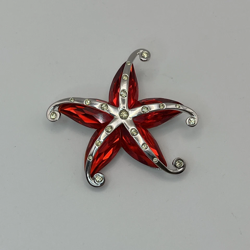SWAROVSKI Pin Brooch Cremona Star Fish Red Faceted Crystals  - Image 2 of 4