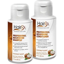 HairRx Professional Nourishing Shampoo & Conditioner Travel Set, Luxurious Lathe