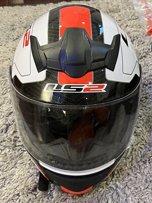 ls2 atmos helmet LS2 FF352 Atmos Gloss White Red Full Face Helmet XL