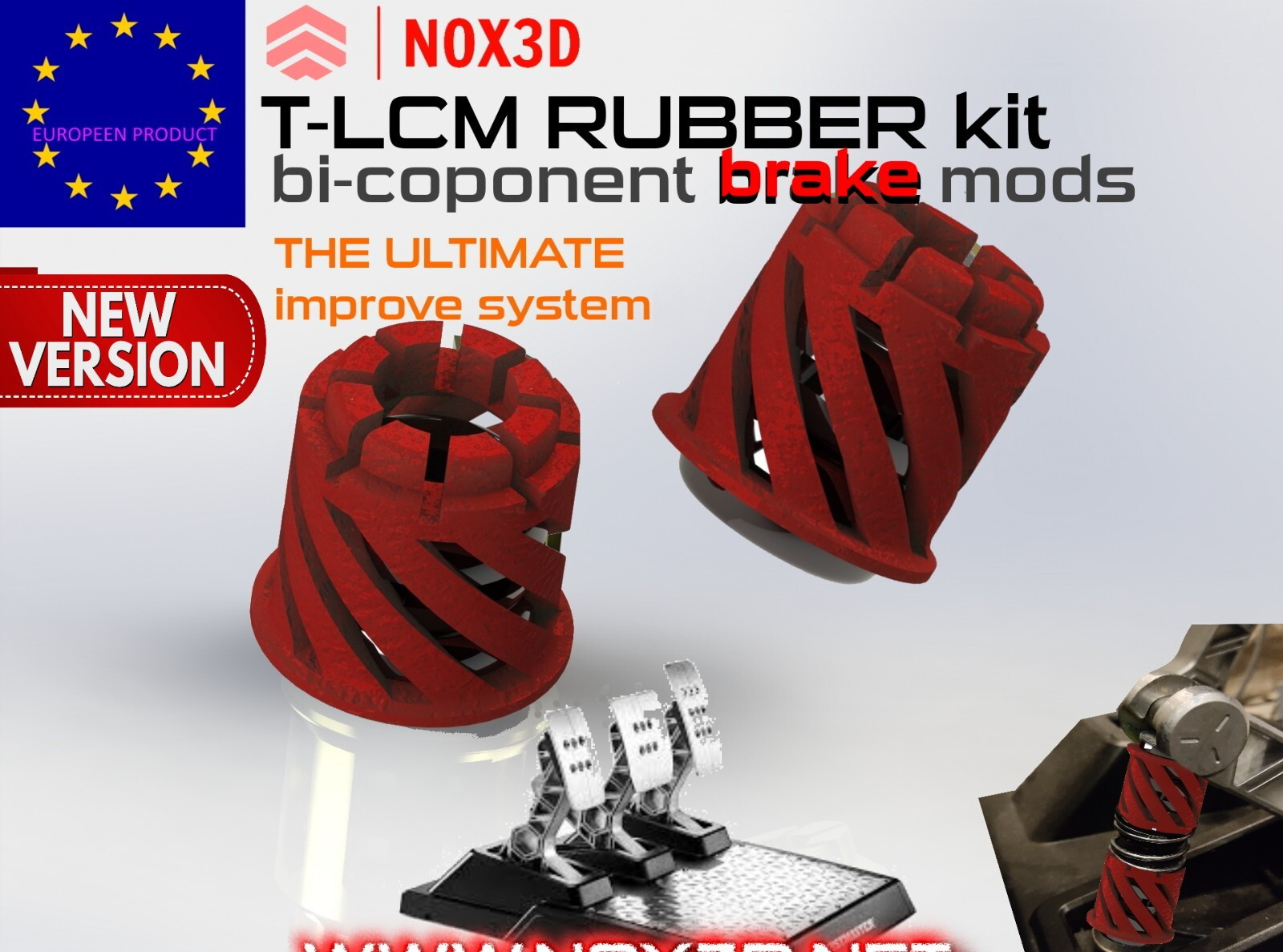 Ressort loadcell en caoutchouc rigide pour durcir la pédale Thrustmaster T-LCM