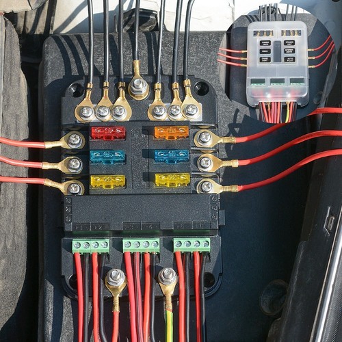 6 Ways Blade Fuse 10V 24V Car Boat Fuse Box Holder W/ Power Panel Board Camper - Picture 23 of 23