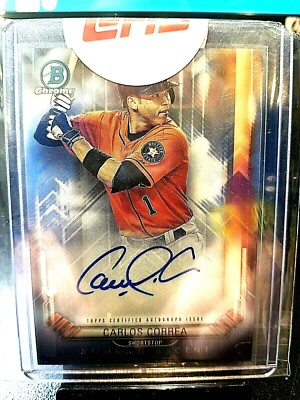 2017 CARLOS CORREA BOWMAN CHROME AUTO #61/99 PRISTINE.
