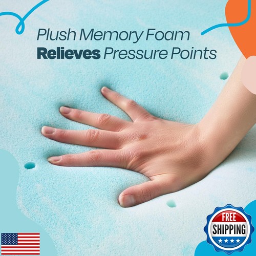 LINENSPA 4 Inch Gel Swirl Memory Foam Mattress Topper – Cooling Gel Infused – - Picture 3 of 5