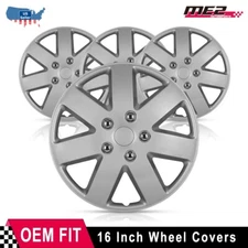 Hubcaps 16" inch 4-Pack Wheel Hub Covers Full Rim Snap On for Tire & Steel