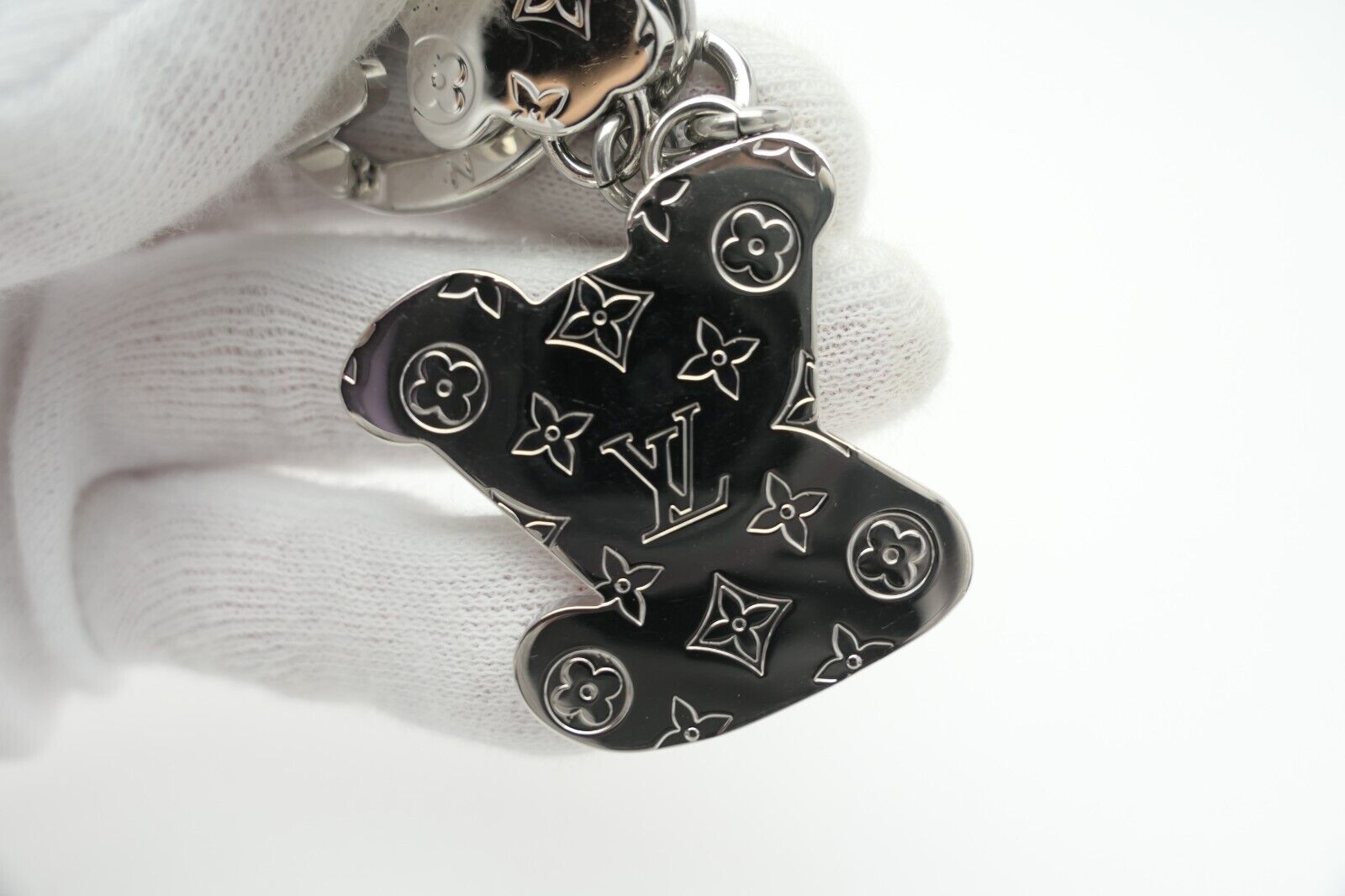 Louis Vuitton Authentic Metal porte cles LV puzzle Key Chain Ring Bag Charm  Auth