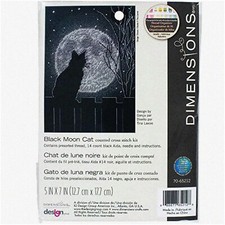 Midnight Feline Stitchcraft Kit - Embroidery Set for Black Cat Lovers, Vibrant M