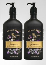 2 BATH  BODY WORKS AROMATHERAPY INSPIRE VIOLET SANDALWOOD EUCALYPTUS LOTION