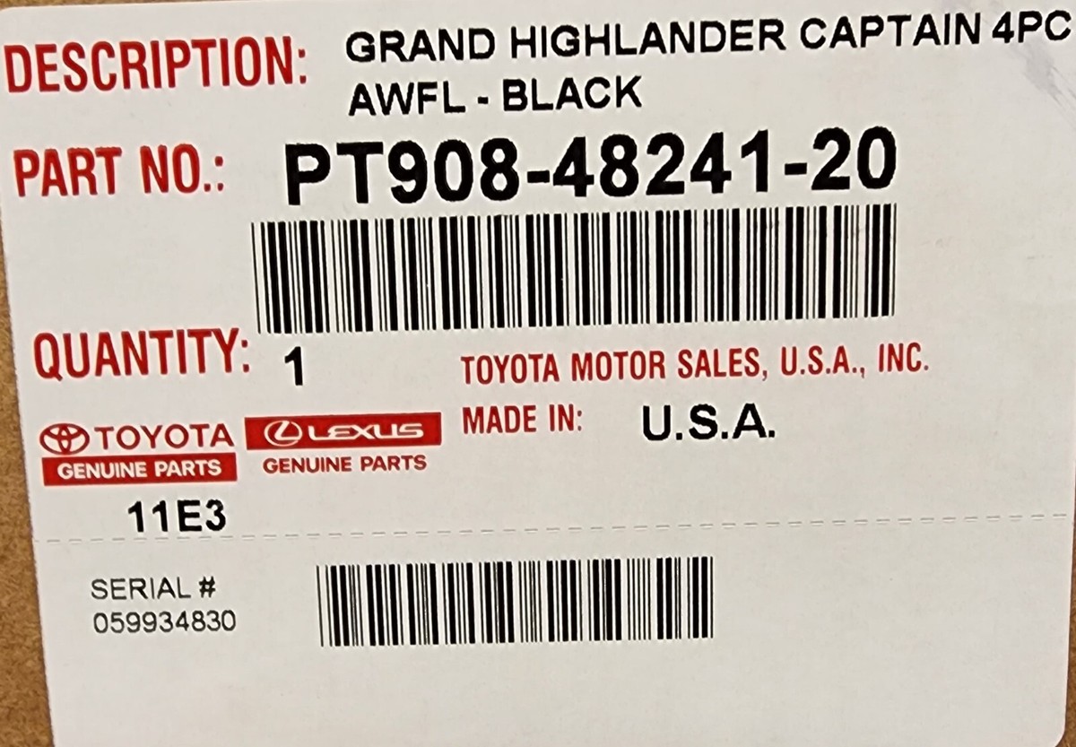 PT9084824120 - GHLDR AWFL BLK 4P W/ - Toyota for sale online | eBay