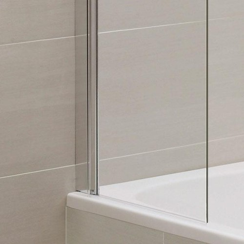 Mini Bath Screen Over Fixed Panel Water Deflector 1400mm X 300mm Fixed
