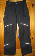 New KUBLER WORKWEAR Black Cordura Fabric REFLECTIVE Cargo WORK PANTS 27 x 30