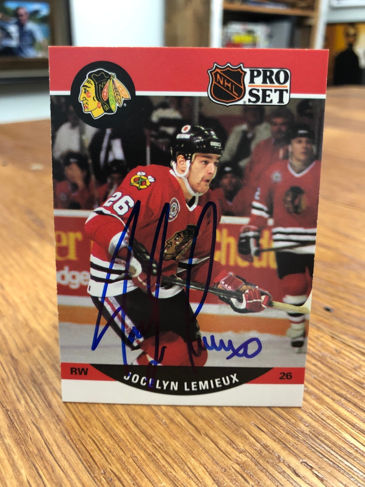 1990-91 PRO SET #432 JOCELYN LEMIEUX SIGNED AUTOGRAPHED CARD C