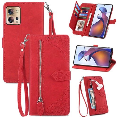 Zip Wallet Case Leather Flip Cover For Motorola Edge 50 Edge 2024 5G Stylus 5G - Bild 21 von 58