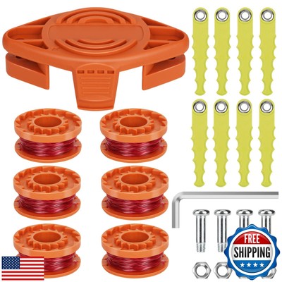 Eyoloty WA0010 Replacement Trimmer Spool and Head Blades Compatible with Worx