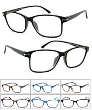 Retro Rectangular Frame Round Edges Full Lens Reading Glasses Spring Temples
