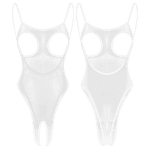 UK Womens See-through Sheer Mesh Thong Bodysuits Sexy Open Cup Leotard Nightwear - Picture 12 of 33