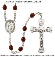 Miraculous Medal Rosary, Fire Polished Beads, Lifetime Guarantee Made in the USA