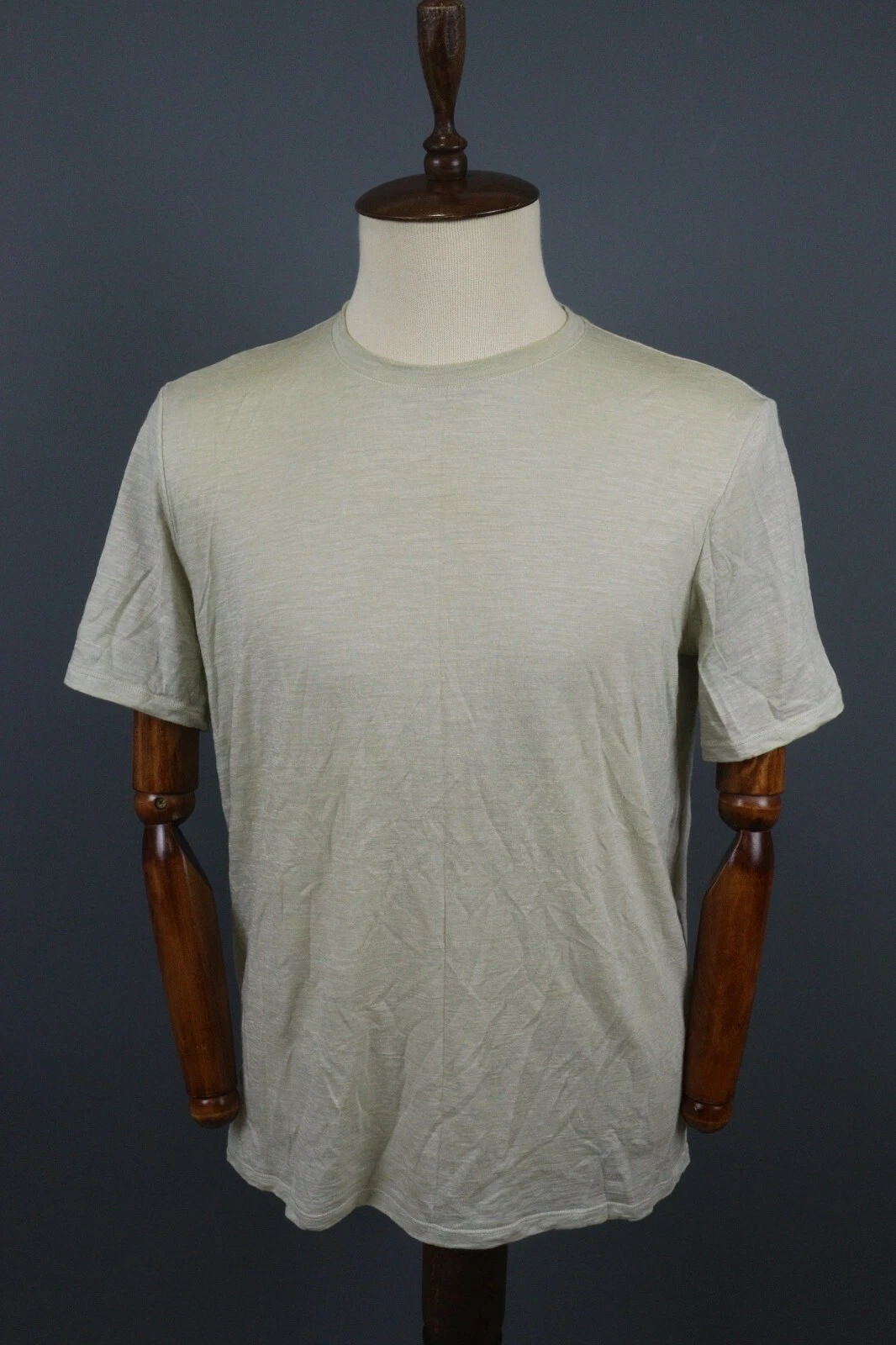 Icebreaker Beige Short Sleeve Wool Linen Activewear Baselayer T-Shirt Size M